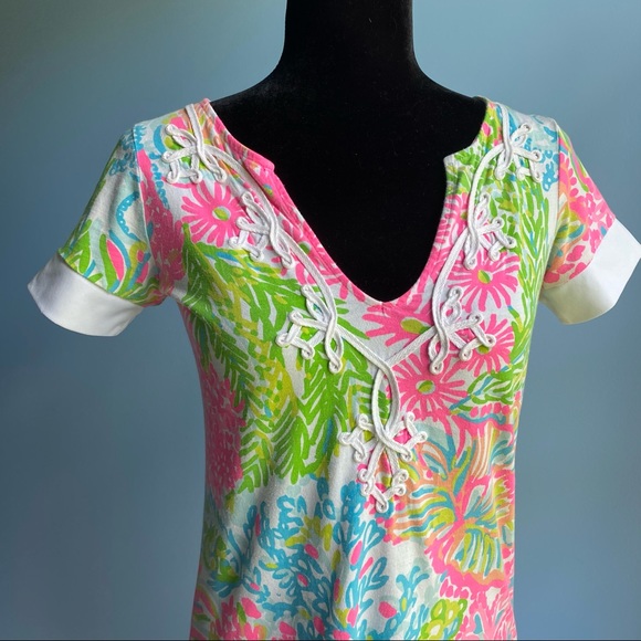 Lilly Pulitzer XS Bright Prima Cotton Beach Dress - Picture 2 of 9